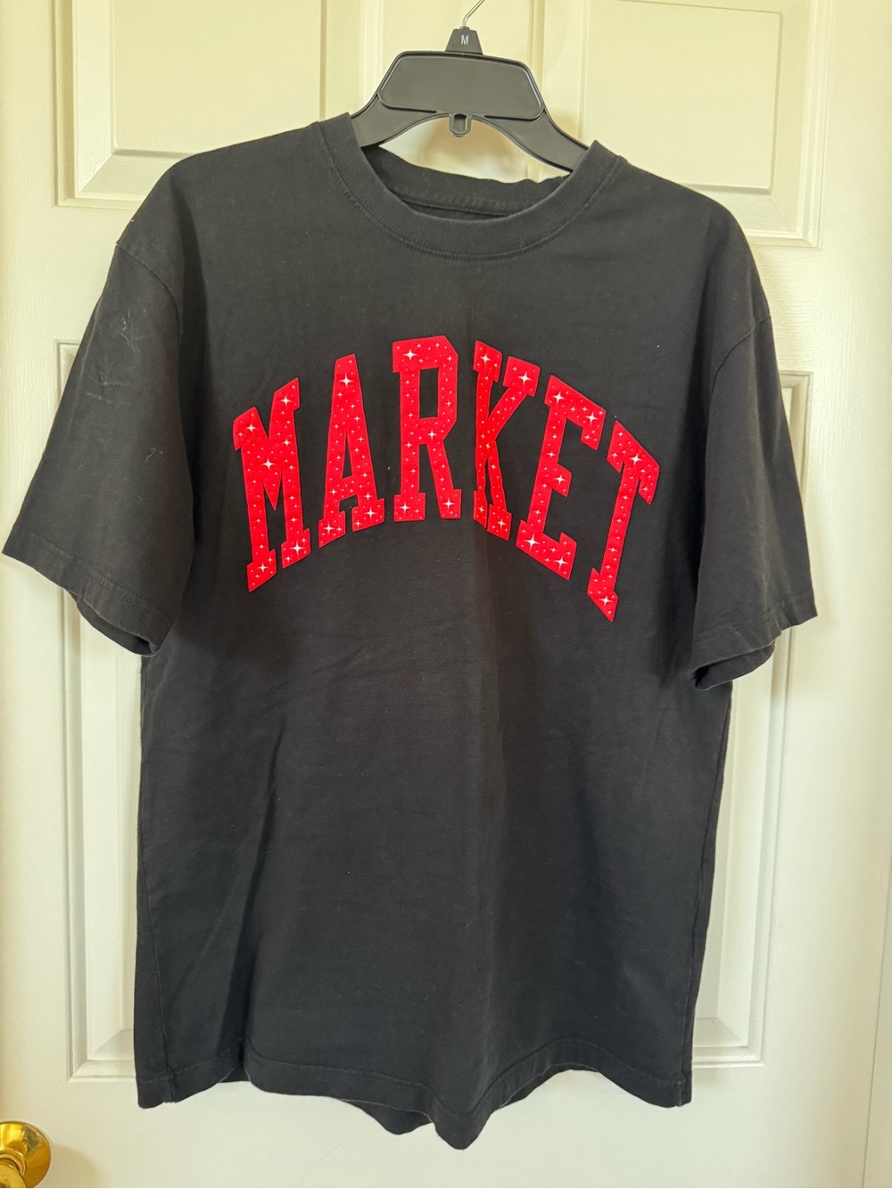 Market Black Short-Sleeve Tee with Red MARKET Graphic